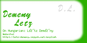 demeny letz business card